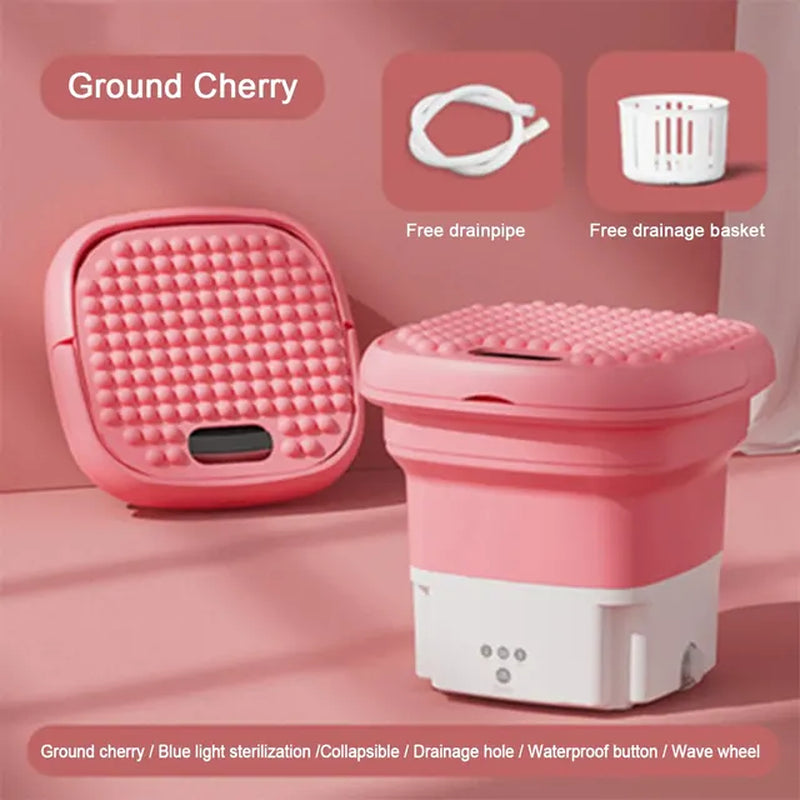 Multi-Purpose Portable Washing Machine Foldable Mini Washing Machine 2.8L Washing Capacity 3 Modes Mini Washer for Daily Use