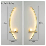 Modern LED Wall Lamp Simple Art Bedroom Bedside Wall Lamp Living Room Study Background Wall Bathroom Mirror Lighting Gold/Black