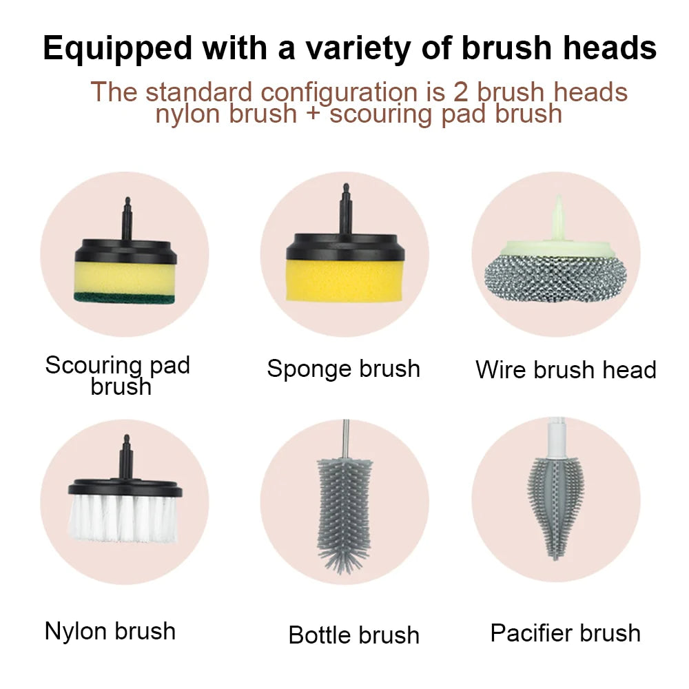 Electric Cleaning Brush Multifunctional Household Brush Wire Kitchen Toilet Bowl and Shoe Brushing Artifact Automatic Handheld Charging