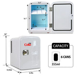 6 Can Mini Fridge Portable 4L Mini Cooler Travel Compact Refrigerator Camping