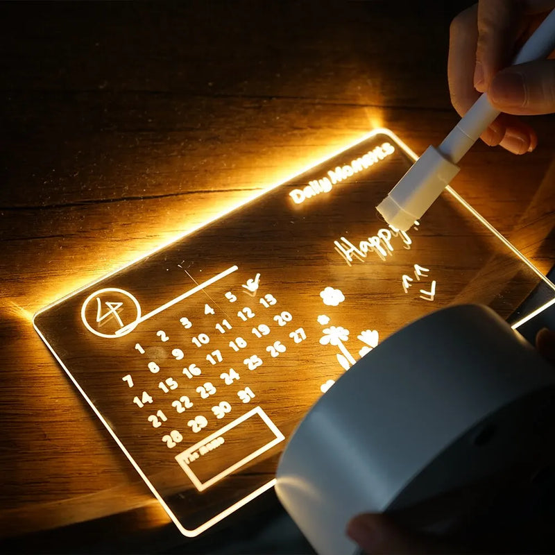 Creative LED Note Board Night Light USB Rewritable Message Board Warm Soft Light for Children Girlfriend Decoration Night Lamp