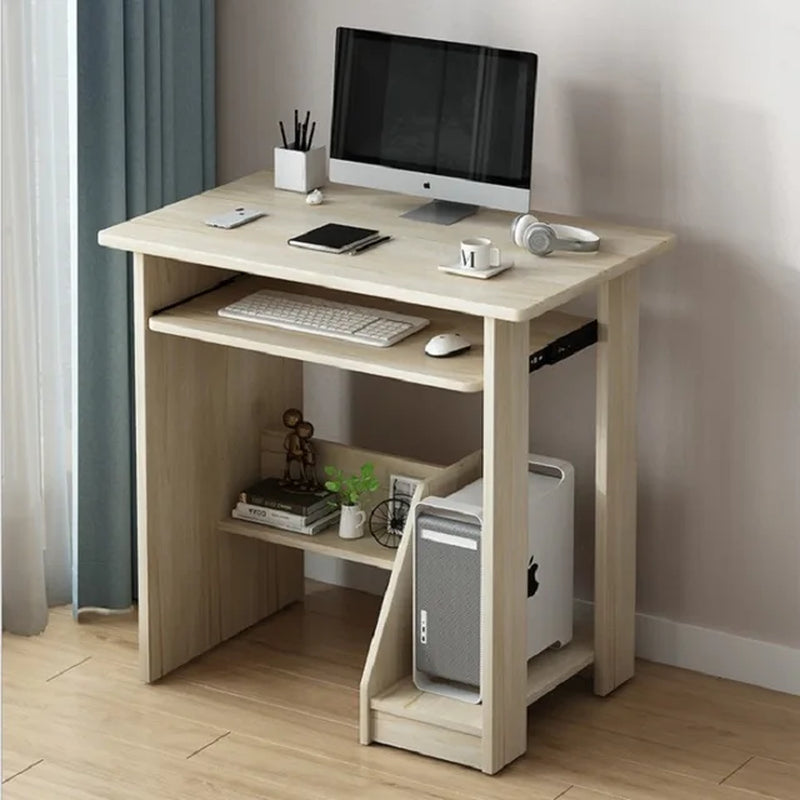 Modern Home Office Computer Desk with Keyboard Tray - Simple, Space-Saving Design for Bedroom, Dormitory, or Study