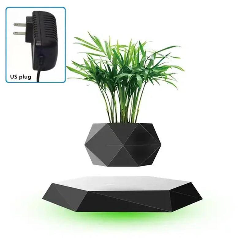 Air Bonsai Floating Pot Levitating Plant Pot Night Light Levitation for Artificial Plants Flowers Home Decor Table Light