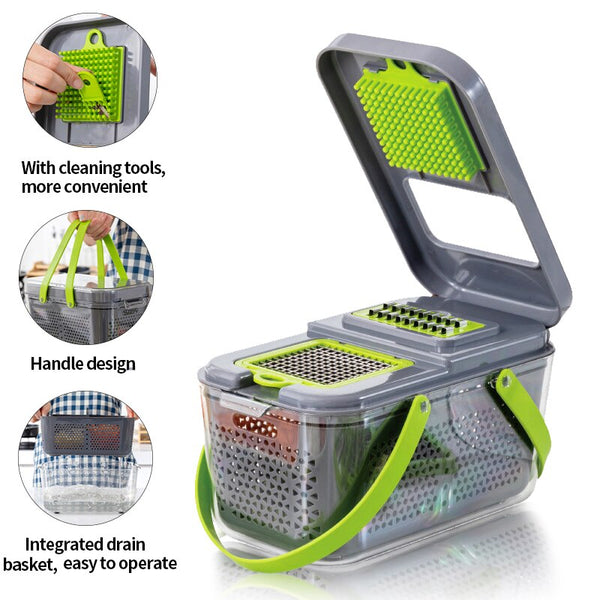 Multifunctional Vegetable Cutter 22 in 1 Fruit Vegetable Slicer Shredder Grater with Food Storage Container Kitchen Gadgets