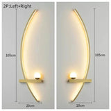 Modern LED Wall Lamp Simple Art Bedroom Bedside Wall Lamp Living Room Study Background Wall Bathroom Mirror Lighting Gold/Black