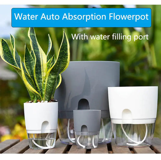 Transparent Double-Layer Self-Watering Flower Pot