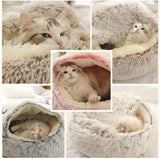 Winter Long Plush Cat Bed