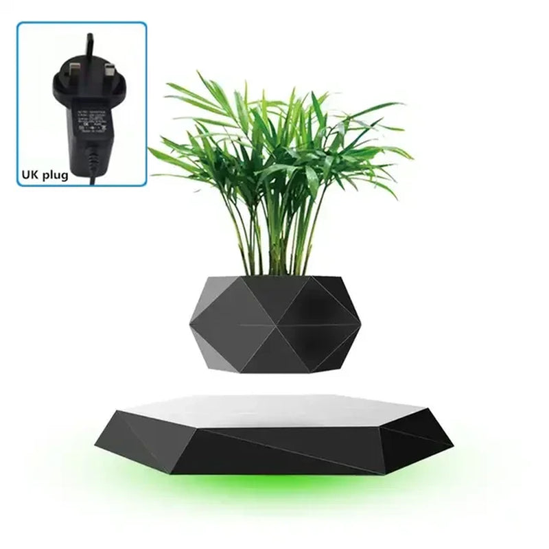 Air Bonsai Floating Pot Levitating Plant Pot Night Light Levitation for Artificial Plants Flowers Home Decor Table Light