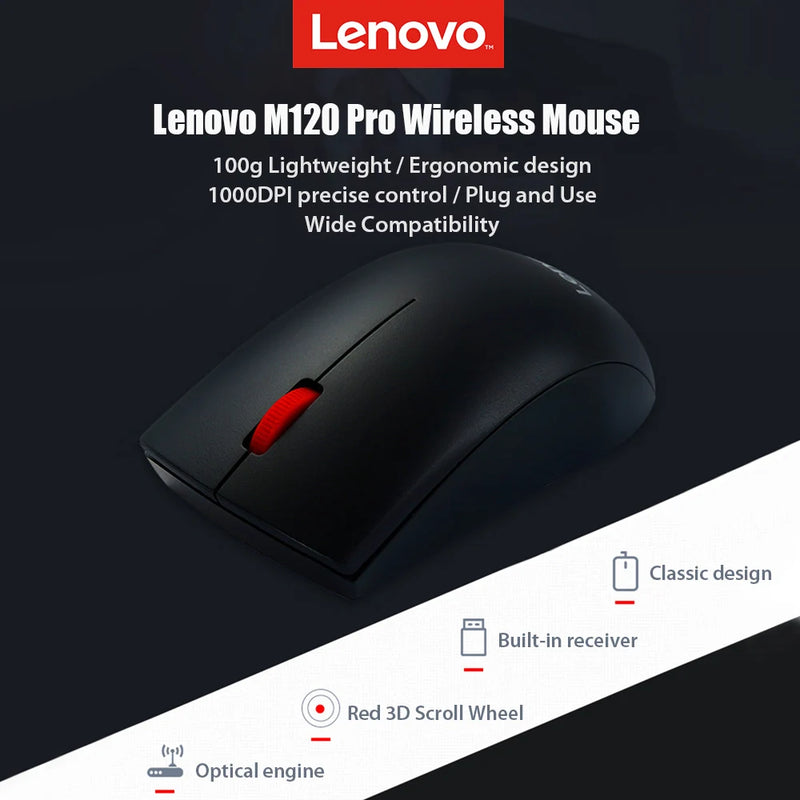 M120 Pro Wireless Mouse 2.4Ghz Laptop Mouse USB Receiver Ergonomic Optical Wireless Mouse Computer Mice for PC Computer