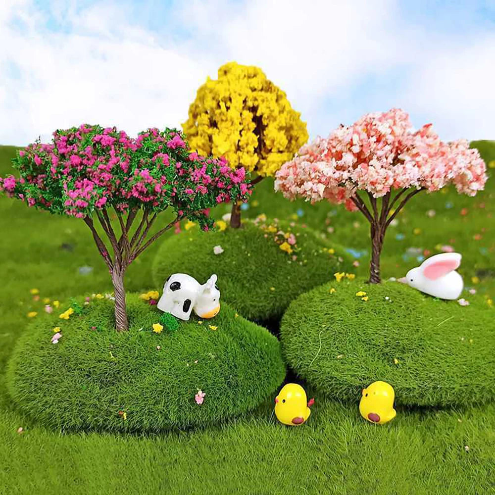 Sakura Miniatures Kawaii Micro Figurines Mini Simulation Trees Landscape for Garden Kawaii Cherry Desk Home Decoration