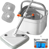 TIKAAATOK Spin Mop and Bucket Set with Self Separation Dirty and Clean Water System, Self Wringing 360° Rotating Square Mop-Head for Hardwood Tile Marble Floors,Cleaning Tools after the Party, Mother'S Day Gifts