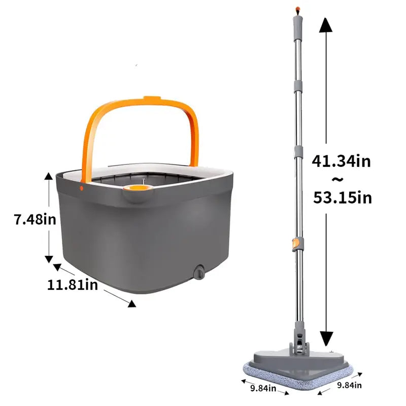 TIKAAATOK Spin Mop and Bucket Set with Self Separation Dirty and Clean Water System, Self Wringing 360° Rotating Square Mop-Head for Hardwood Tile Marble Floors,Cleaning Tools after the Party, Mother'S Day Gifts