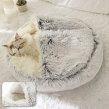 Winter Long Plush Cat Bed