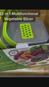 22-in-1 Multifunctional Vegetable Chopper & Slicer with Drain Basket